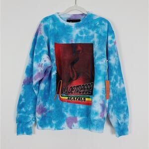 NWT La Detresse Mania Obsessive Pullover Sweatshirt in Blueberry Size Medium